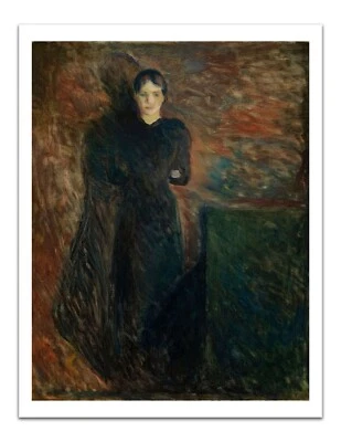 Edvard Munch DAMA EN NEGRO 1895 Pintura Artística Famosa De Colección 17x22" Impresión Premium Foto 1 de 3