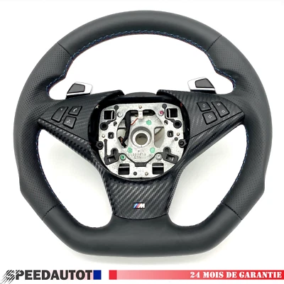BMW 5 E60, E61, E63, E64 LCI Smg Standard Exchange Flat Leather Steering Wheel - Image 1 of 3