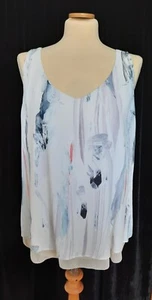 NEW-RRP £79.00-MINT VELVET-SIZE 16-WHITE MIX-SLEEVELESS-DOUBLE LAYER- BLOUSE TOP - Picture 1 of 8