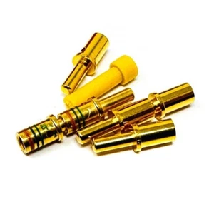 4 pcs ITT Cannon M39029/58-365 MIL Spec Circular Contact Pin Connectors Gold - Picture 1 of 8