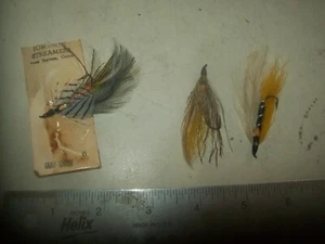 3 serpentinas o moscas de pesca con mosca de colección One Johnson Streamer gris fantasma - Imagen 1 de 3