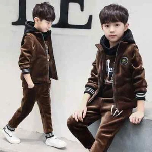 New Winter Boys Tracksuit Autumn Toddler Teenager Clothes Tiger Velvet Children - Picture 1 of 26