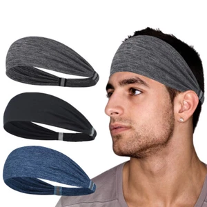 Men Women Gym Running Sweatband Sports Headbands Elastic Sweat Yoga Hair Bandage - Picture 1 of 41