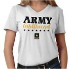 Proud Army Wife US Military Armed Forces V Neck T Shirts Women V-Neck Tees