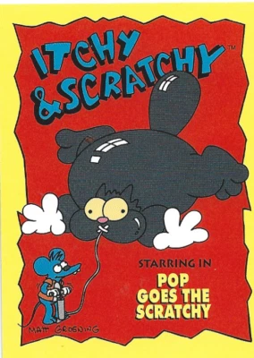 1994 SKYBOX THE SIMPSONS ITCHY AND SCRATCHY#I-2/42 BONGO TRADING CARD - Image 1 of 4