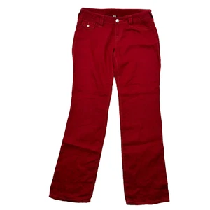 True Religion Women Pants Linen Red Slim Straight Jeans Sz 28 30x33 - Picture 1 of 7