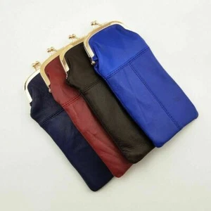 Glasses Leather Pouch Sunglass Cover Specs Glasses Case Padded Eyewear Pouch - Picture 1 of 9