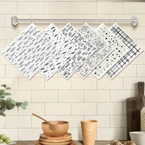 Paquete de 6 paños de cocina suecos lavables reutilizables toallas de papel diseño acuarela - Imagen 1 de 9