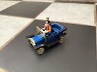 Vintage Disney Goofy in Pull Back N Go Friction Toy Car In Blue