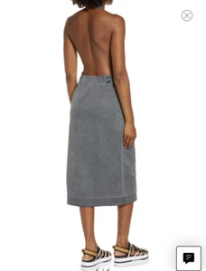 Nike Sportswear Tech Pack Woven Apron Style Dress Women's Size M backless grey - Picture 1 of 13