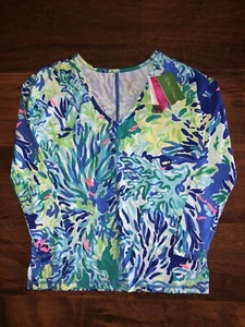 Lilly Pulitzer XXS Luxletic WADE AND SEA TREENA TOP V-Ausschnitt Active Tee Neu mit Etikett - Bild 1 von 5