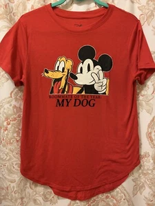 Disney T Shirt With Pluto And Mickey “ Best Dog” Girl’s Large - Picture 1 of 5