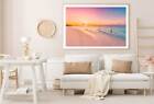Tropical Sunset Pink Sand Beach Print Premium Poster High Quality choose sizes