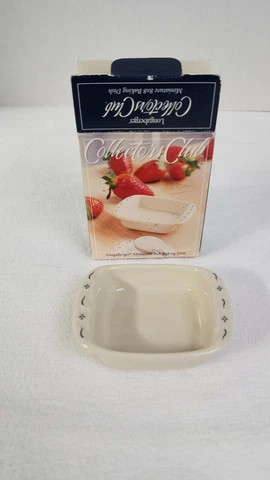 Longaberger Collectors Club Miniature 8x8 Pottery Baking Dish #30456*6 MTHS ONLY Cover