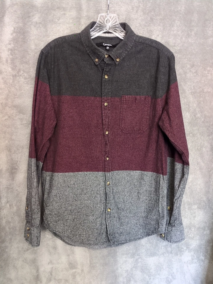 Carbon Button Down Shirt Mens Medium Long Sleeve Colorblock - Image 1 of 4