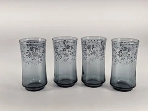 Set Of 4 Vintage Libbey Crazy Daisy Spring Blossom Drinking Glasses Tumblers - Picture 1 of 9