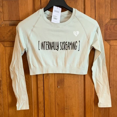 NUEVO Top corto para mujer Best Power manga larga con agujeros para el pulgar gris claro - XL Foto 1 de 4