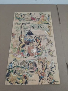 1956 Trader Vic's San Fransico Oakland Cocktail Menu Kay C Tiki Bar Art 15x8.25" - Picture 1 of 9