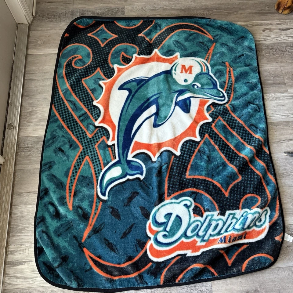 Manta polar de fútbol americano profesional súper suave de los Miami Dolphins de la NFL Foto 1 de 4