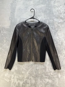 BEAUTIFUL St John jacket Black/Gold suit leather blazer size 12 - Bild 1 von 6