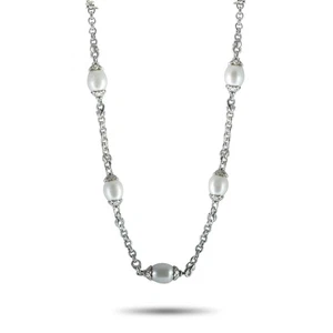 Scott Kay Sterling Silver and Pearl Chain Necklace N1714SPBPL17 - Picture 1 of 3