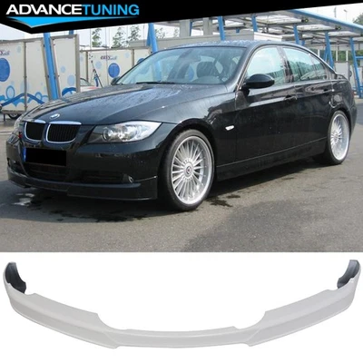Fits 05-08 BMW E90 3-Series Sedan AP Style Front Bumper Lip Alpine White III Foto 1 de 4