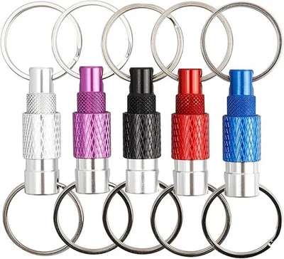 Heavy Duty Keychain Retractable Carabiner Car Key Chain with Badge Holder - Image 1 of 4