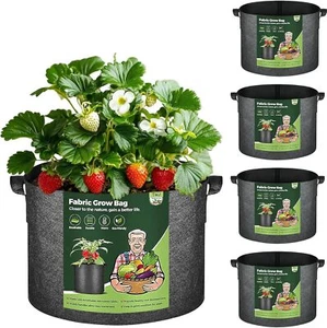 10 Gallon Fabric Grow Bags for Vegetables Tomato Potato Outdoor Planter 5PCS - Picture 1 of 6