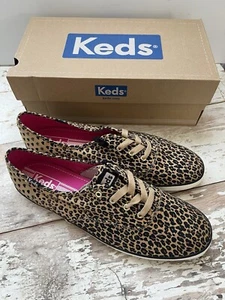 Tenis para mujer Keds con estampado de leopardo/guepardo talla 10 M marrón atado NUEVAS con caja G55 - Imagen 1 de 20