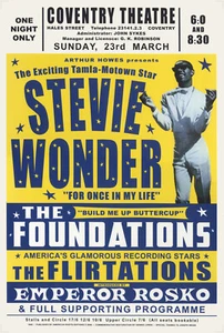 STEVIE WONDER POSTER - LIVE AT COVENTRY THEATRE UK 1969 CONCERT PROMO reprint - Imagen 1 de 1