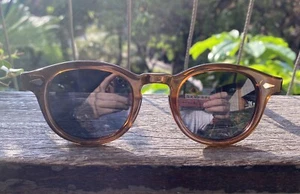 Vintage black polarized sunglasses men black sunglass Johnny Depp brown glasses - Picture 1 of 7