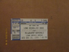 IHL Long Beach Ice Dogs vs. Milwaukee Vintage Dec.15,1999 Hockey Ticket Stub