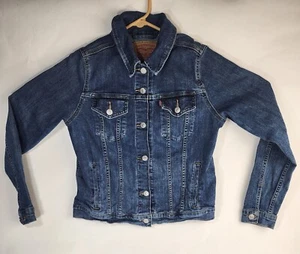 Levis Original Trucker Blue Denim Jacket Womens Size Large Levi Strauss - Picture 1 of 7
