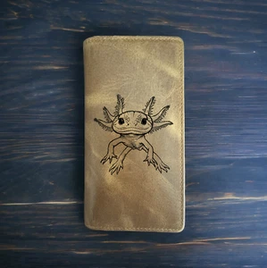 Axolotl Rodeo Geldbörse Cowboy Western Büffelleder Premium Tier Geschenk NEU - Bild 1 von 10