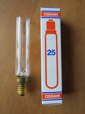HOCHWERTIGE OSRAM BILDERLEUCHTE RÖHRE 2 E14 25W 115 x 20mm GLÜHLAMPE DIMMBAR - Bild 1 von 4