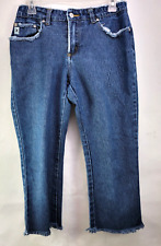Z Cavaricci Blue Jeans Women's sz 7 - Distressed Capri - Stretch Denim- 29"x22"