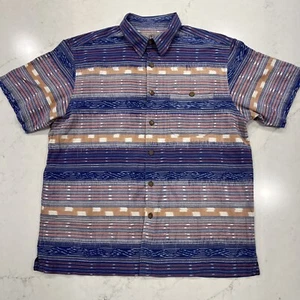 Territory Ahead Mens Short Sleeve Shirt Blue Aztec Southwest Button Up Sz XL - Picture 1 of 11