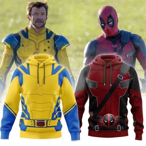 Adults Kids Deadpool & Wolverine 3D Hoodies Sweatshirt Pullover Coat Jumper Tops - Picture 1 of 5