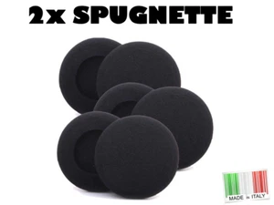 2x SPUGNETTE PER AURICOLARI RICAMBIO SPUGNE COPRI CUFFIE PROTEZIONI NERE 5cm - Foto 1 di 1