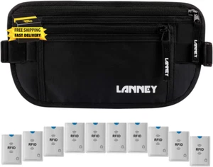 Money Belt for Travel Women and Men Slim Hidden Travel Wallet with RFID Blocking - Picture 1 of 7