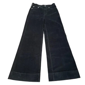 NWT J.Crew Women's Sz 27 Black Wide Leg Corduroy Trouser High Rise Stretch BT922 - Picture 1 of 10