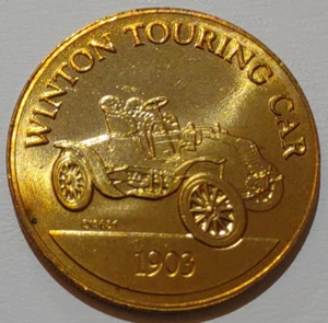 VINTAGE 1968 FRANKLIN MINT ANTIK AUTO BRONZE MÜNZE 1903 WINTON TOURING CAR - Bild 1 von 4
