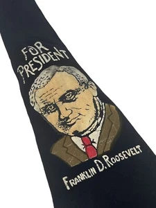 1930s ROOSEVELT Election CAMPAIGN Neck Ties Necktie HANDPAINTED Swing Tie 48X3.3 - Picture 1 of 9