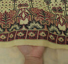 Sushila Vintage Cream Saree 100% Pure Silk Printed Floral Sari Soft Craft Fabric