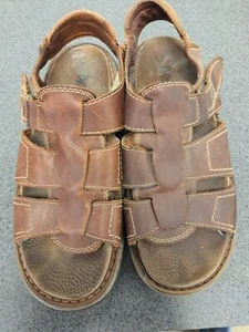 Bjorndal Memory Foam Mens sz 11 Leather sandals Adjustable strap - Picture 1 of 6