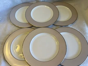 6 Lenox Federal Platinum Frost 8 1/4" Salad Plates Discontinued USA - Picture 1 of 2