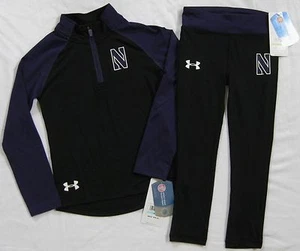 NEW Northwestern Wildcats Girls UA Jacket Under Armour 1/4 Zip Pullover Size 4 5 - Picture 1 of 14