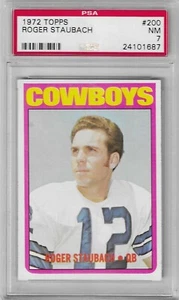 1972 TOPPS #200 ROGER STAUBACH PSA 7 NEAR MINT ROOKIE RC HOF DALLAS COWBOYS NAVY - Picture 1 of 2