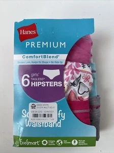 Hanes Premium ComfortBlend 6 Pack Hipster Multi Color Girls Size 6 Tagless - Picture 1 of 4