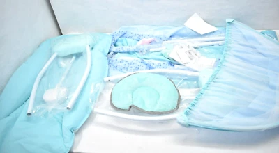 Cuna basculante eléctrica automática para cama grande cuna azul Bluetooth Foto 1 de 4